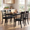 Black upholstered dining chairs set of 2 with rubber wood frame, featuring high backrest and padded seats for comfort.
