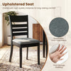 Black wooden dining chair with upholstered seat, thick sponge padding, and slatted back for comfort in dining spaces.