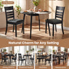 Set of 2 black upholstered dining chairs with rubber wood frame, perfect for kitchens, dining rooms, or restaurants.