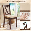 Armless dining chair with padded seat, curved backrest, and rubber wood legs for enhanced comfort and support.