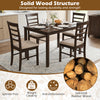 Wooden dining chairs set of 4 with fabric cushions, featuring solid rubber wood frame and ergonomic slatted backrest for comfort.