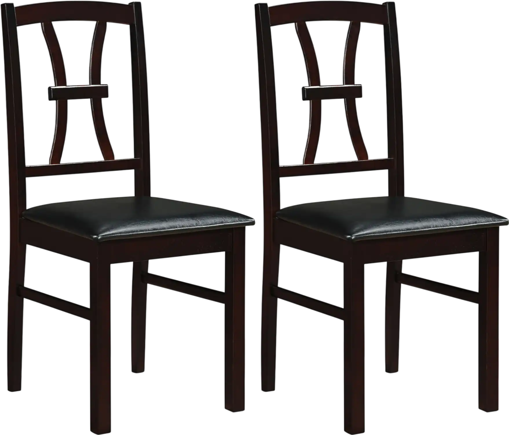 Costway Wooden Dining Chairs Set of 2 Faux Leather Padded Seat Kitchen 81682694 New