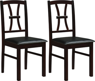 Costway Wooden Dining Chairs Set of 2 Faux Leather Padded Seat Kitchen 81682694 New