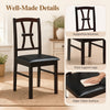 Wooden dining chair with a supportive backrest and faux leather padded seat, ideal for kitchen use and easy maintenance.