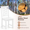 White wooden dining chair made of 100% solid rubber wood, featuring a curved backrest for comfort and good posture.