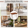 Walnut-finished wooden dining table for 2-4 people with rubber wood legs, ideal for small rooms or apartments.