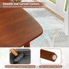 Wooden dining table with walnut finish, smooth curved corners, and rubber wood legs, ideal for 2-4 people in small.