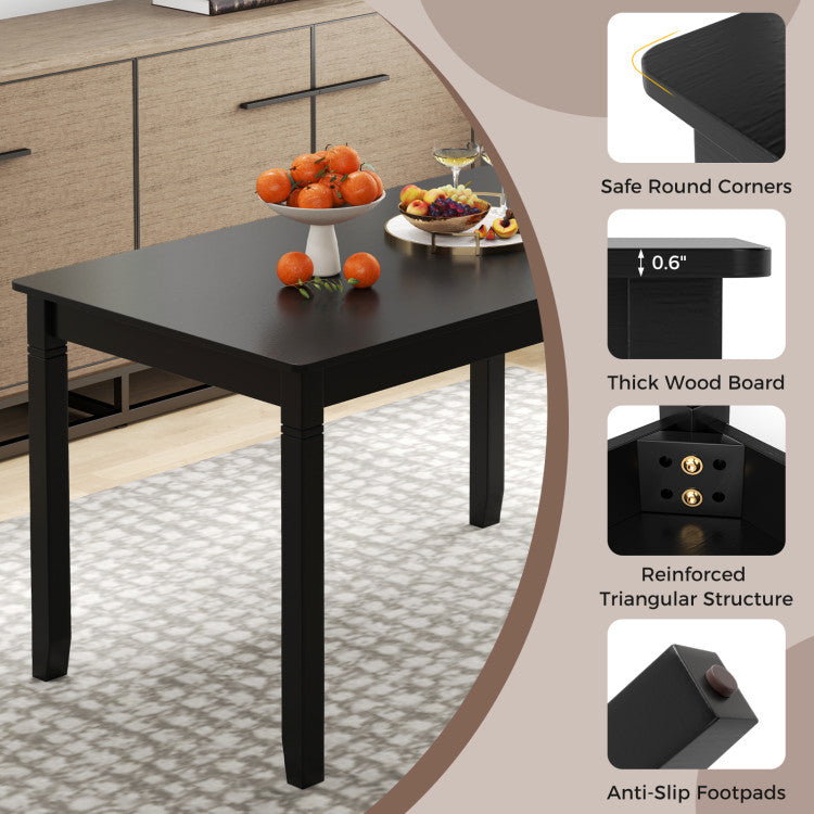 Costway Wooden Dining Table 48-Inch Rectangular for 4 People New