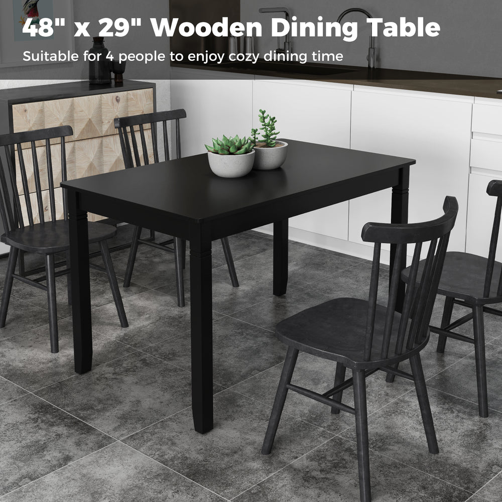 Costway Wooden Dining Table 48-Inch Rectangular for 4 People New