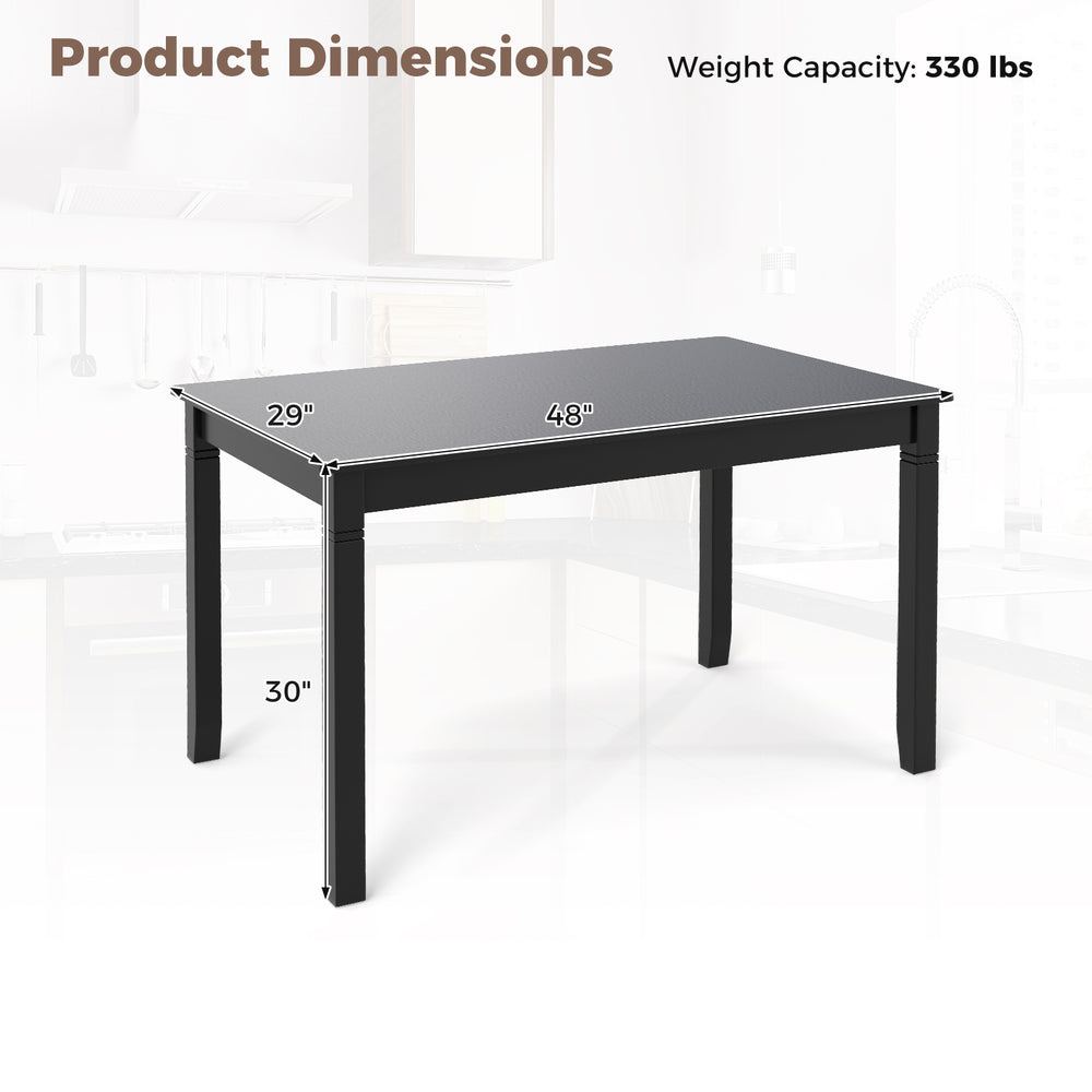Costway Wooden Dining Table 48-Inch Rectangular for 4 People New