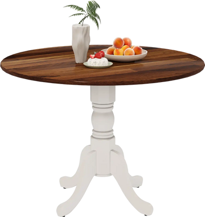 Costway Wooden Round Dining Table Trestle Legs 64157823 New