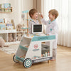 Wooden Doctor Playset for Kids Pretend Play Doctor Kit with Cart Gift for Toddlers Boys Girls Aged 3+-Green - Gallery View 1 of 10
