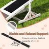 Wooden dog agility seesaw with sand grain asphalt surface, stable triangular base, supports up to 66 lbs for outdoor.