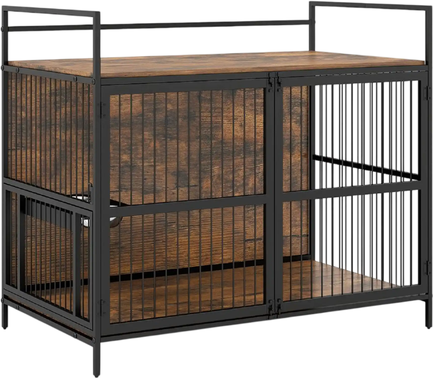 Costway Wooden Dog Crate Furniture Medium Dogs Bowls Rotatable Holder 33508686 New