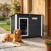 Wooden Dog House Outdoor with Natural Spruce Wood Frame, Removable Floor and Openable Asphalt Roof-L - Gallery View 1 of 11