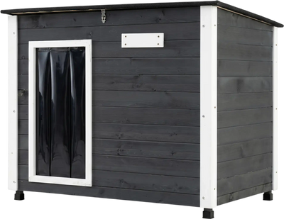 Costway Outdoor Wooden Dog House Openable Asphalt Roof Removable Floor 39792149 New