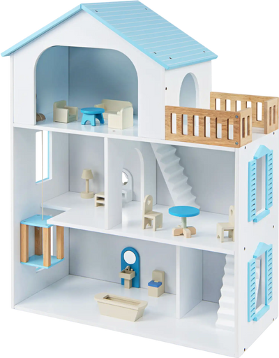Costway Wooden Dollhouse 5-Room Furniture Accessories 99099359 New