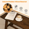 Wooden entryway bench made from rubber wood, featuring a rich texture and compact size, perfect for versatile spaces.