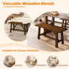 Wooden entryway bench in brown, made from rubber wood, suitable for dining rooms, bedrooms, and living rooms.