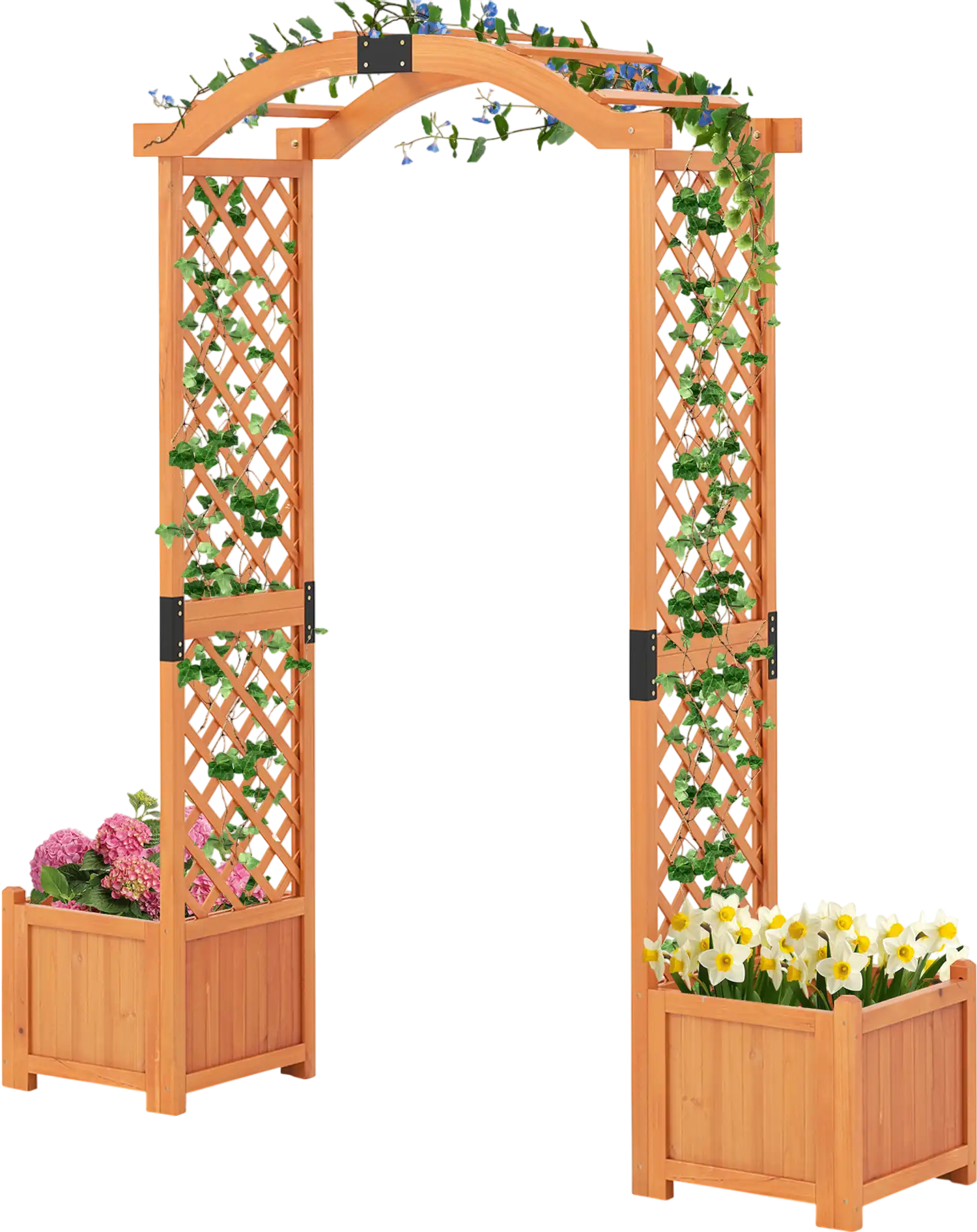 Costway Wooden Garden Arbor Planter Trellis 73561429 New