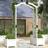 Wooden Garden Arbor with Planter and Trellis for Climbing Plants Decorations-White - Gallery View 1 of 10