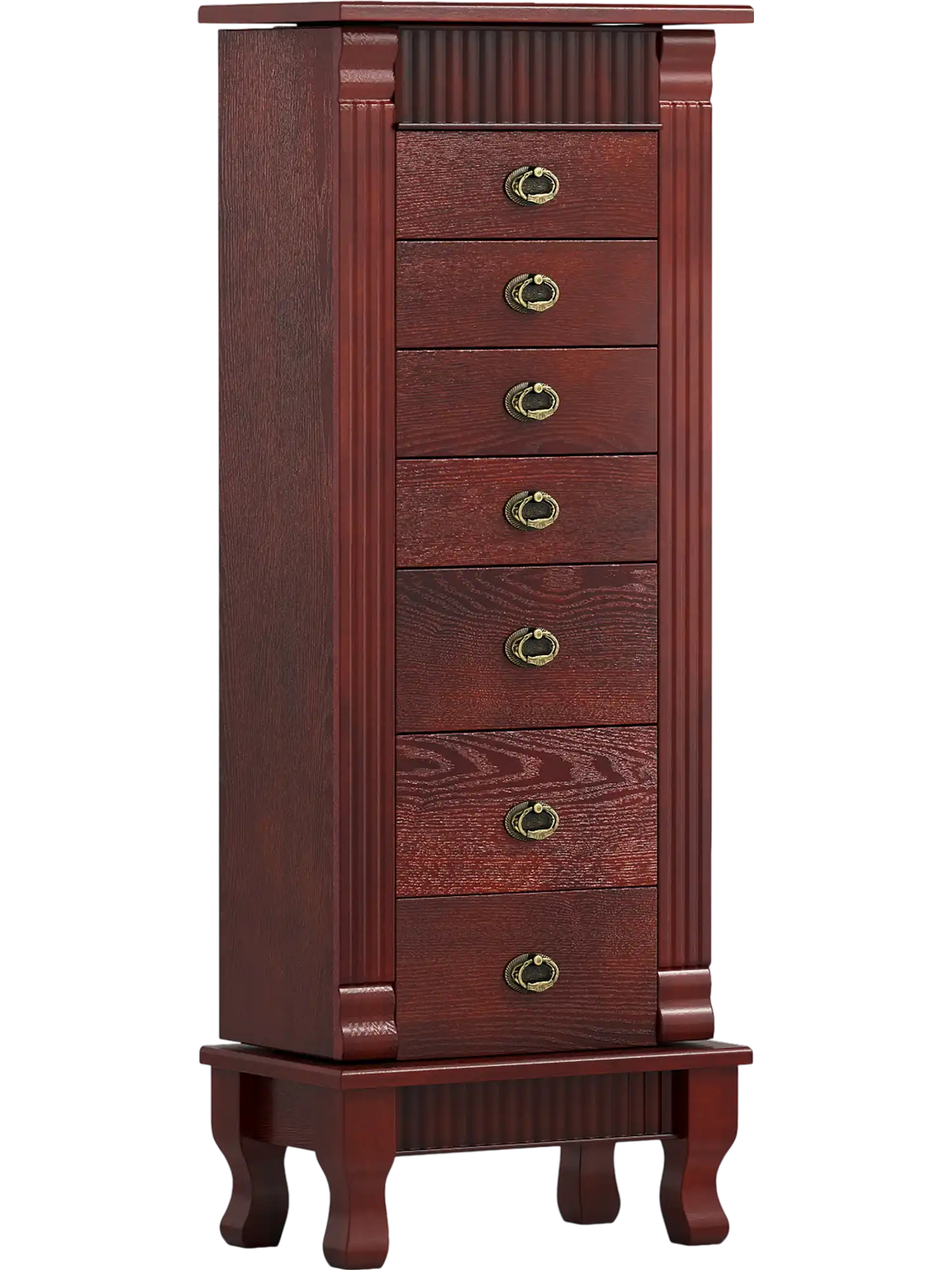 Costway Wooden Jewelry Armoire Cabinet Storage Chest w/ Drawers & Swing Doors 36204715 New