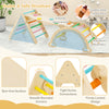Wooden kids climber with multicolor ramp, featuring smooth edges and stable beech wood for safe play and skill.