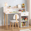 Wooden Kids Desk and Chair Set with Hutch and Drawer for Bedroom-White - Gallery View 1 of 10
