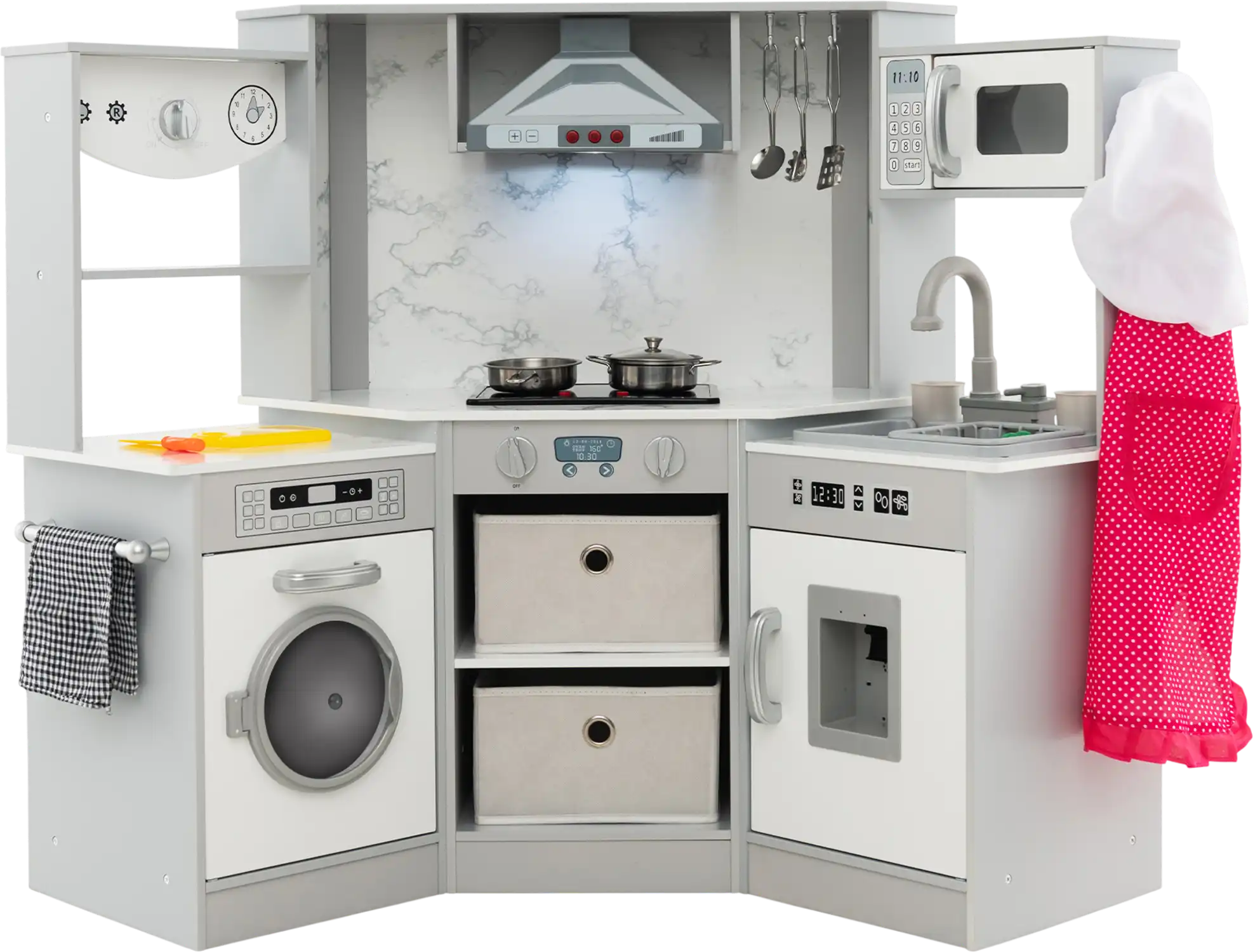 Costway Wooden Kids Play Kitchen Playset Lights Sounds 15762934 New