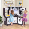 Wooden Kids Play Kitchen Playset with Realistic Lights and Sounds-Coffee - Gallery View 1 of 11