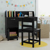 Wooden Kids Study Desk and Chair Set Student Workstation-Black - Gallery View 1 of 10