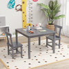 Wooden Kids Table and 2 Chairs Set with Anti-slip Foot Pads-Gray - Gallery View 1 of 10