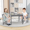 Gray wooden kids chairs with comfortable backrests and anti-slip foot pads, perfect for reading and creative activities.