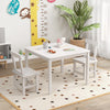 Wooden Kids Table and 2 Chairs Set with Anti-slip Foot Pads-White - Gallery View 1 of 10