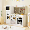 Wooden Kids Kitchen Playset with Chalkboard Ice Maker Sink Lighted Microwave-White - Gallery View 1 of 10