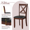 Wooden dining chair with padded seat and rubber wood legs, featuring a scientific backrest for ergonomic support.