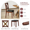 Wooden dining chair with padded seat, rubber wood legs, and X-shaped frame for ergonomic support and stability.