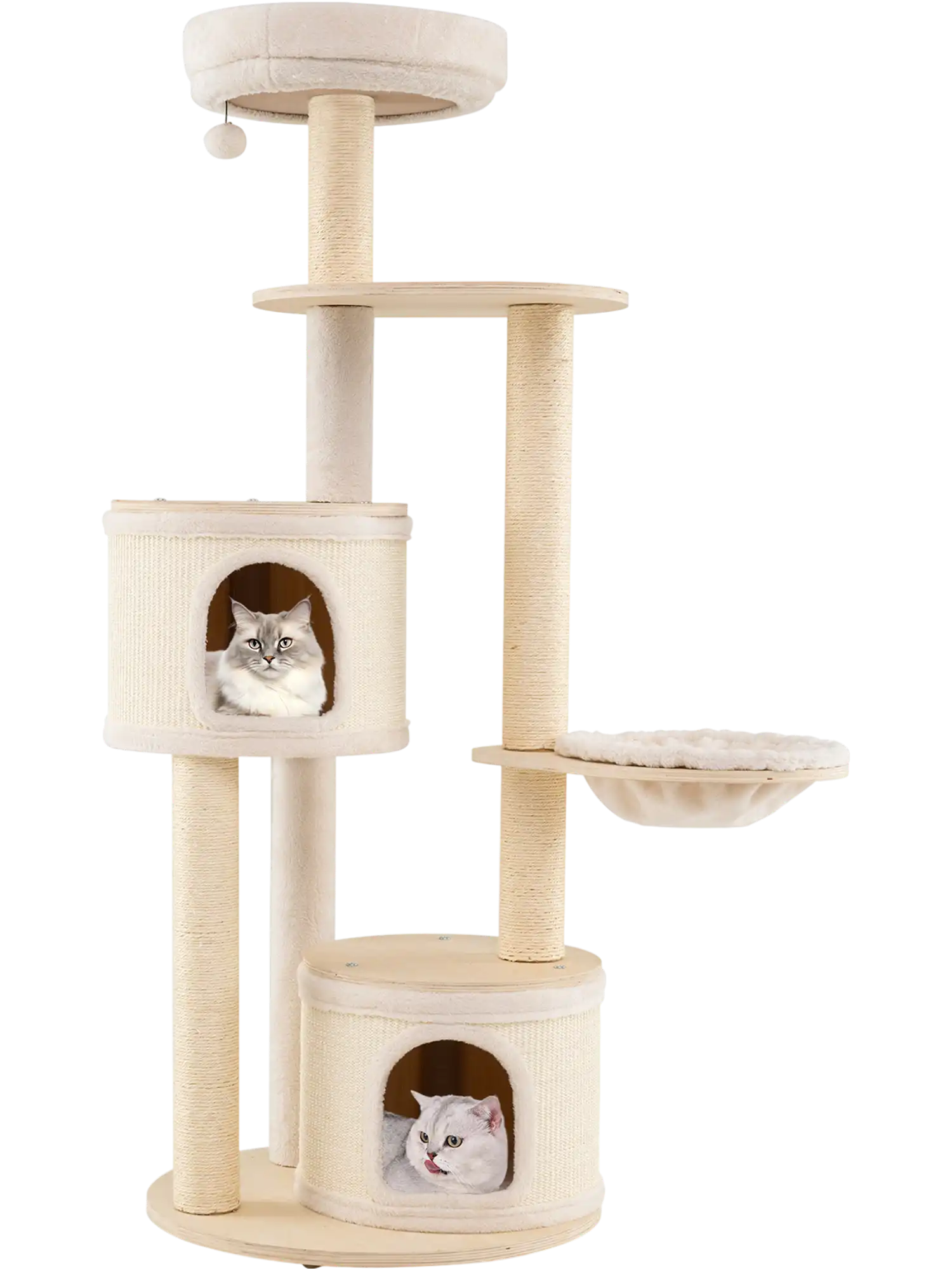 Costway Wooden Cat Tree Tower 2 Condos Sisal Scratching Posts 84352434 New