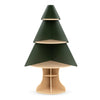 Wooden Montessori corner tree bookshelf in green features a unique design with rounded edges for safe, accessible storage.