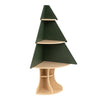 Montessori corner tree bookshelf in green features a unique tree design with rounded edges, perfect for children's toy and book storage.