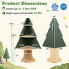 Wooden Montessori corner tree bookshelf in green with multiple compartments for organizing books and toys, ideal for kids.