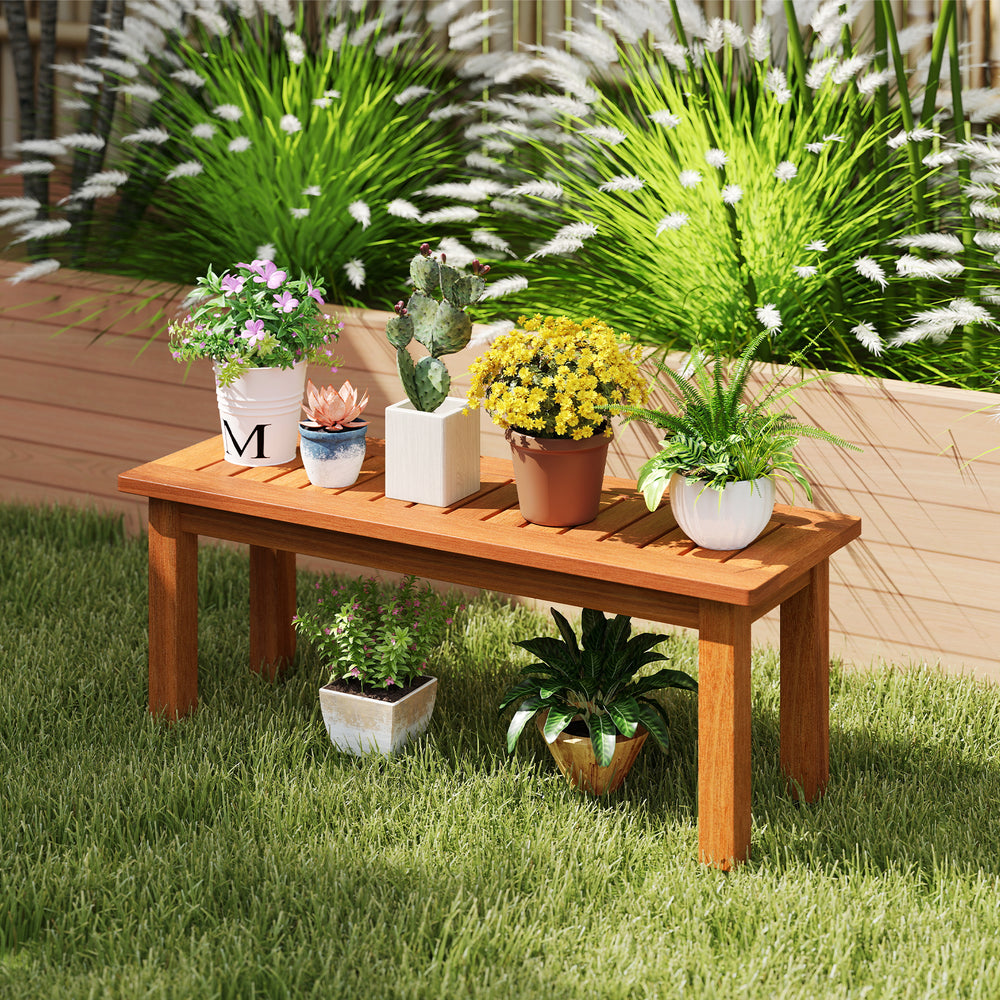 Wooden Plant Stand Outdoor Indoor Solid Wood Flower Pot Holder Display Shelf-S - Gallery View 1 of 8