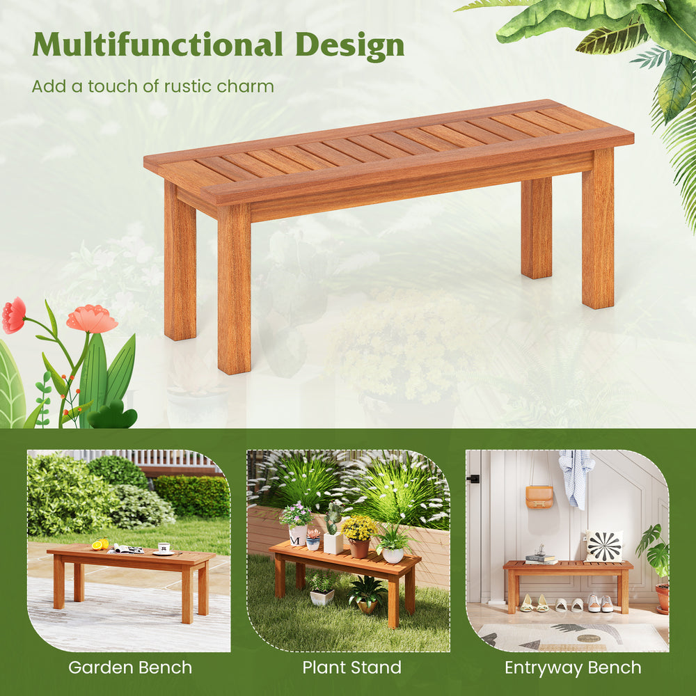Wooden plant stand in brown finish, crafted from solid wood, ideal for displaying potted plants in indoor or outdoor.