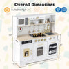 Wooden play kitchen for kids featuring realistic lights, sounds, and multiple accessories for imaginative play.
