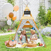 Triangle Hideaway Playhouse with removable chalkboard, perfect for outdoor play and vibrant holiday decoration.