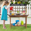 Wooden potting bench table for kids, featuring a solid fir wood frame, removable sink, and chalkboard for outdoor.