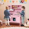 Wooden Pretend Play Kitchen Set for Toddlers-Pink - Gallery View 1 of 10