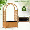 Wooden raised garden bed with lattice trellis and arched roof, made from natural pine wood, ideal for patios and.