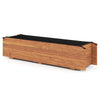 Wooden raised garden bed in orange, made from natural pine with drainage holes and liner, ideal for patios and.