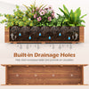 Wooden raised garden bed with drainage holes, made from natural pine, ideal for flowers and herbs in patios or.